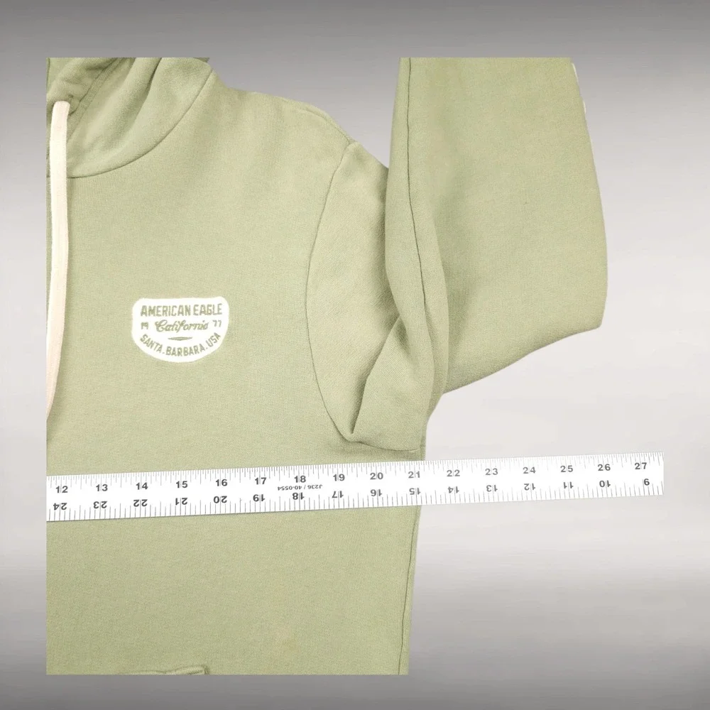American Eagle Santa Barbara California Graphic Hoodie Mens S Unisex Sage Green